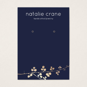 Cartes De Visite Porte-oreille bleu marine de la Branche d'or cool