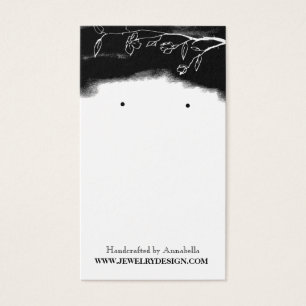 Cartes De Visite Porte-oreille Floral Blanc Noir Bijoux Personnalis