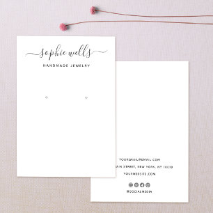 Cartes De Visite Porte-oreille noir simple Script