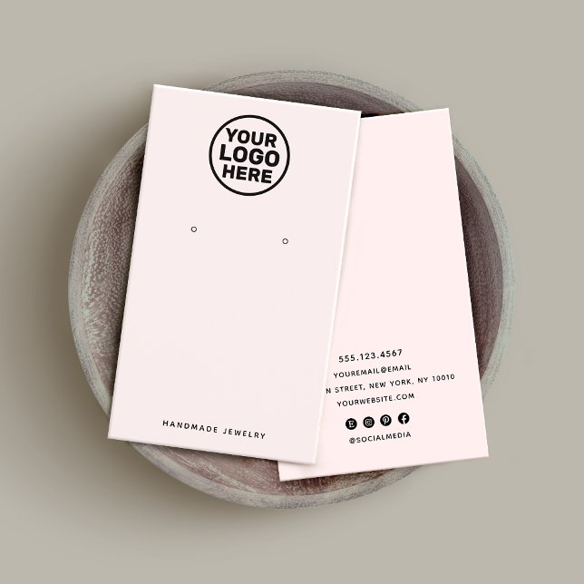 Cartes De Visite Porte-oreille rose Ajouter un support d'affichage  (Créateur téléchargé)