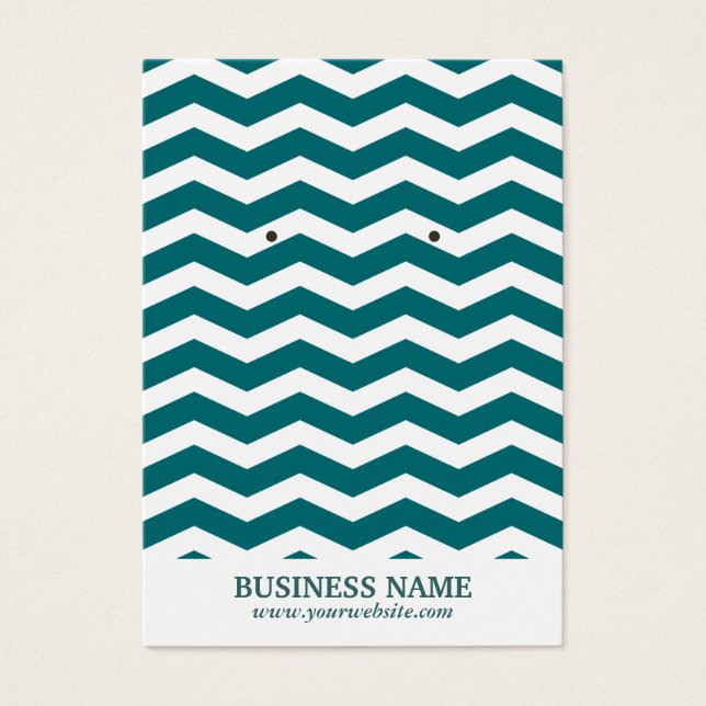 Cartes De Visite Porte-oreille Turquoise simple Chevron (Devant)