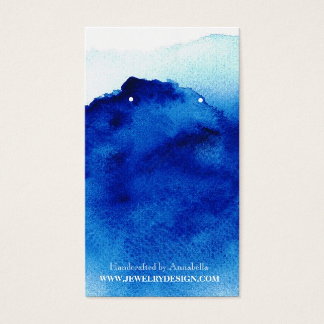 Cartes De Visite Porte-oreilles / Aquarelle bleu (Devant)