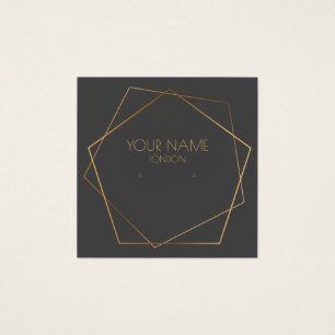 Cartes De Visite Porte-oreilles en or géométrique et icônes sociale