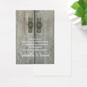 Cartes De Visite Portes à grange double Mariage campagnard Charité