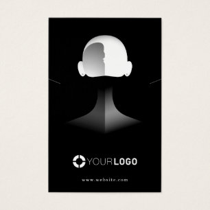 Cartes De Visite portrait noir unique logo personnalisé écran d'ore