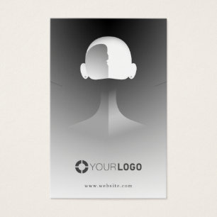 Cartes De Visite Portrait unique gris affichage personnalisé logo
