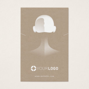 Cartes De Visite Portrait unique Kraft logo personnalisé écran d'or