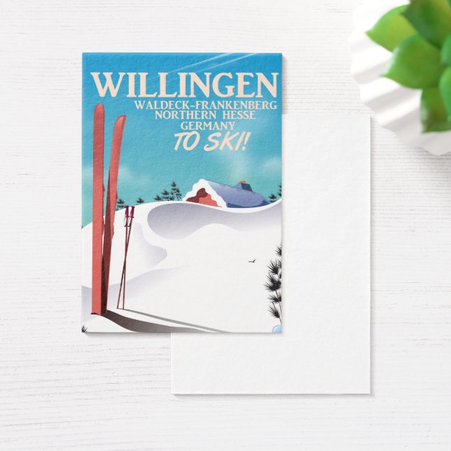 Cartes De Visite Poster de voyage Willingen Ski. (Bureau)