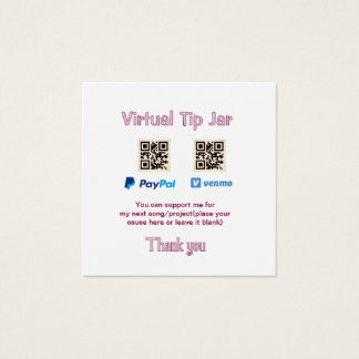 Cartes De Visite Pot virtuel de pourboires code q r don d'argent Pa