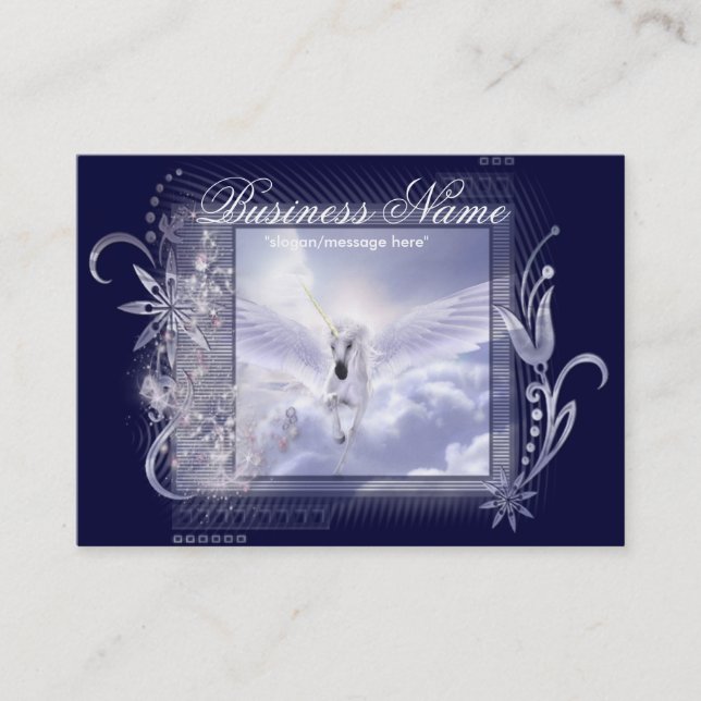 Cartes de visite potelés de licorne de vol (Devant)