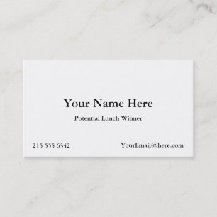 Cartes de visite potentiels de gagnant de déjeune