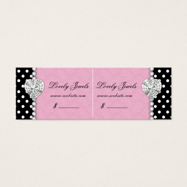 Cartes De Visite Pots Perle Joyaux de dentelle Prix Balise rose Dou (Devant)