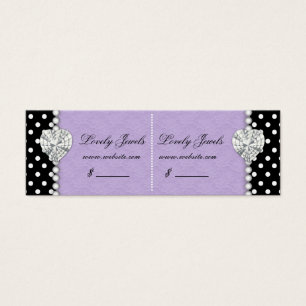 Cartes De Visite Pots Perle Joyaux en dentelle Prix Tag Violet Doub