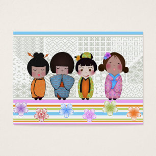 Cartes De Visite poupées de kokeshi