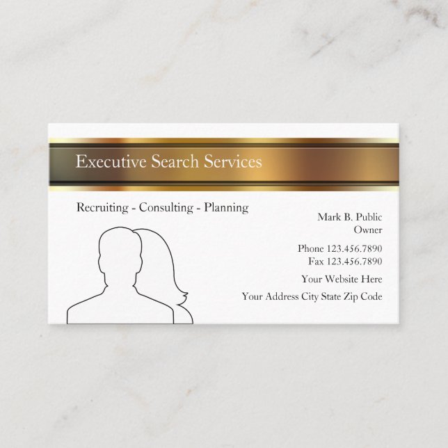 Cartes de visite pour agence de placement de cadre (Devant)