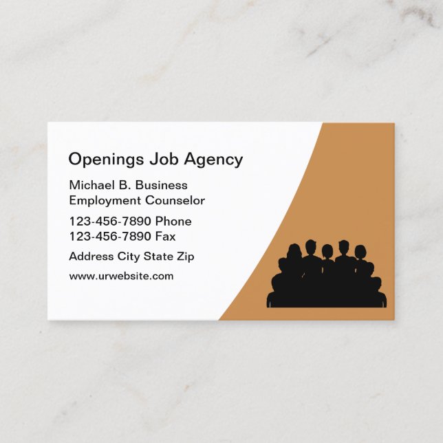 Cartes de visite pour agence de placement moderne (Devant)