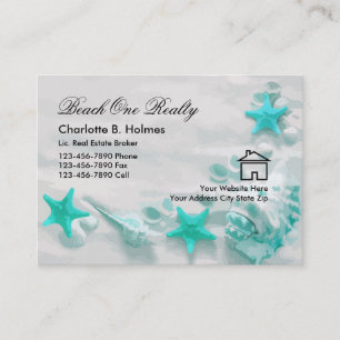 Cartes de visite pour agence immobilière de plage