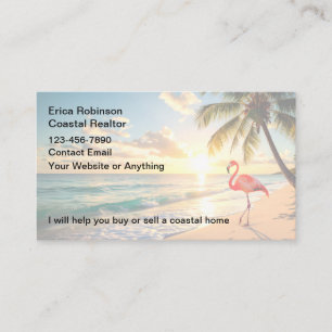 Cartes de visite pour agent immobilier de plage cô
