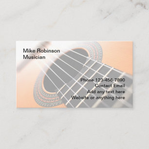 Cartes de visite pour animateur musical guitare