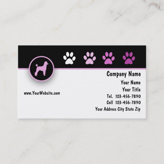 Cartes de visite pour animaux de compagnie (Devant)