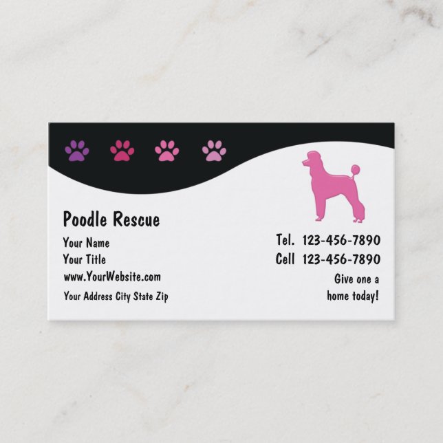 Cartes de visite pour animaux de compagnie (Devant)