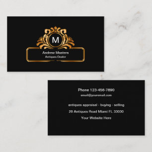 Cartes de visite pour antiquaire chic