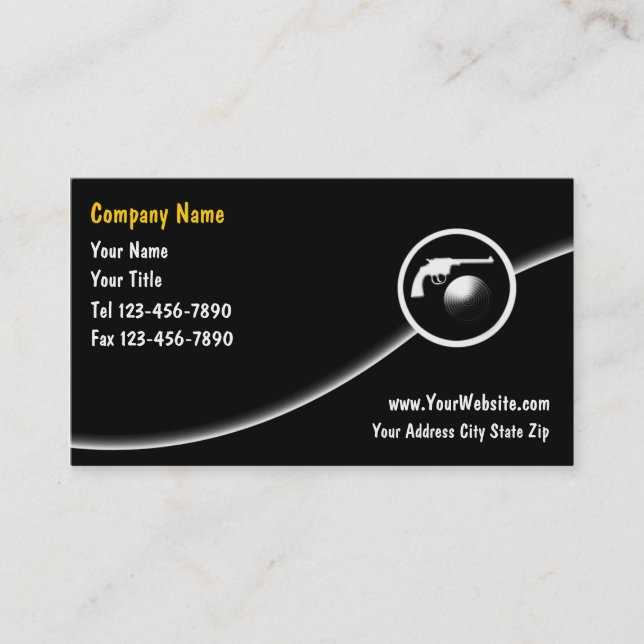 Cartes de visite pour armes à feu (Devant)