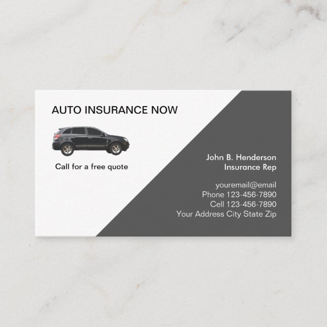 Cartes de visite pour assurance automobile (Devant)