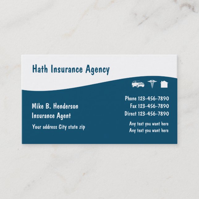 Cartes de visite pour assurance multibranche (Devant)