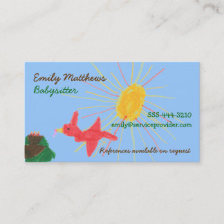 Cartes de visite pour baby-sitting - Scène ensolei