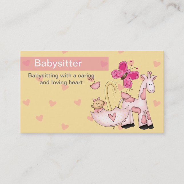 Cartes de visite pour babysitting (Devant)