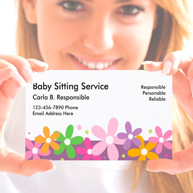 Cartes de visite pour babysitting (Créateur téléchargé)