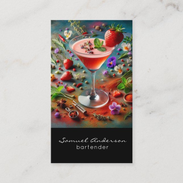 Cartes de visite pour barman (Devant)