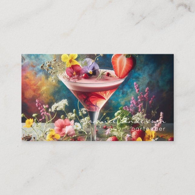 Cartes de visite pour barman (Devant)