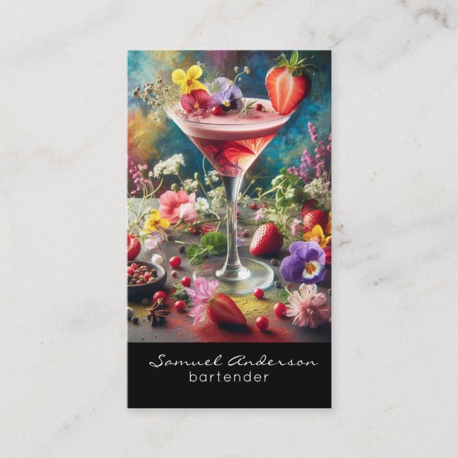 Cartes de visite pour barman (Devant)