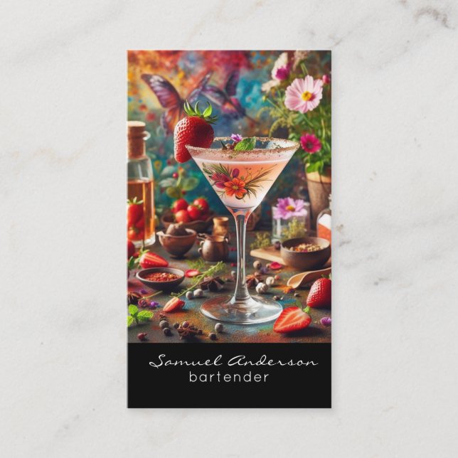Cartes de visite pour barman (Devant)