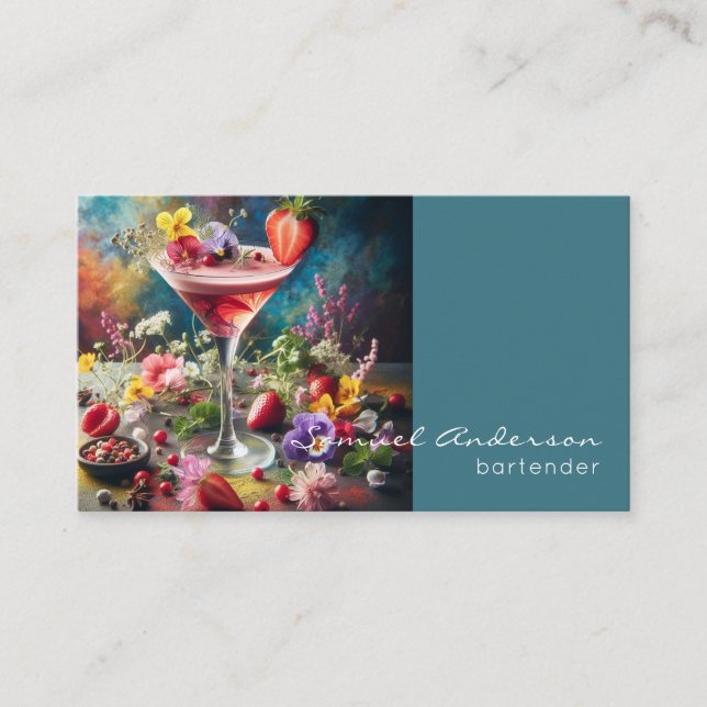 Cartes de visite pour barman (Devant)