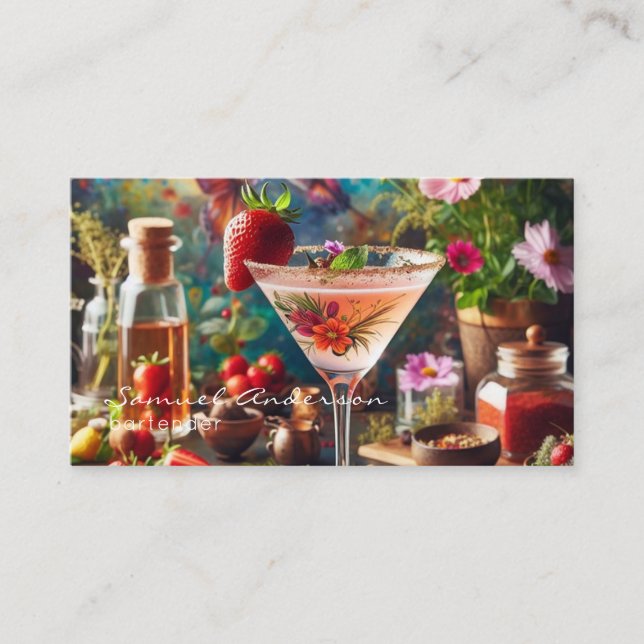Cartes de visite pour barman (Devant)