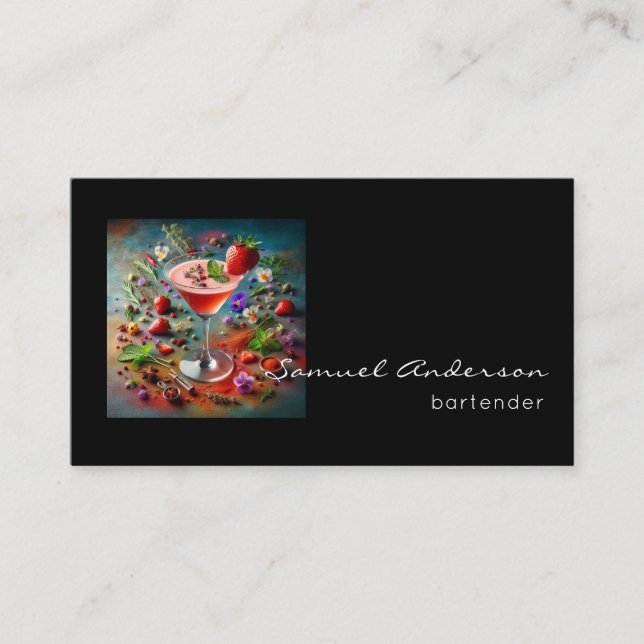 Cartes de visite pour barman (Devant)