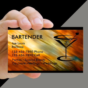 Cartes de visite pour barman