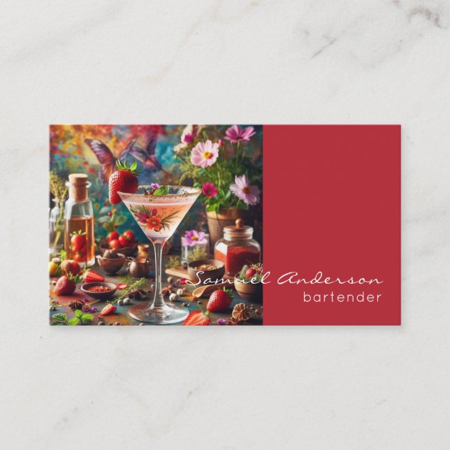 Cartes de visite pour barman (Devant)