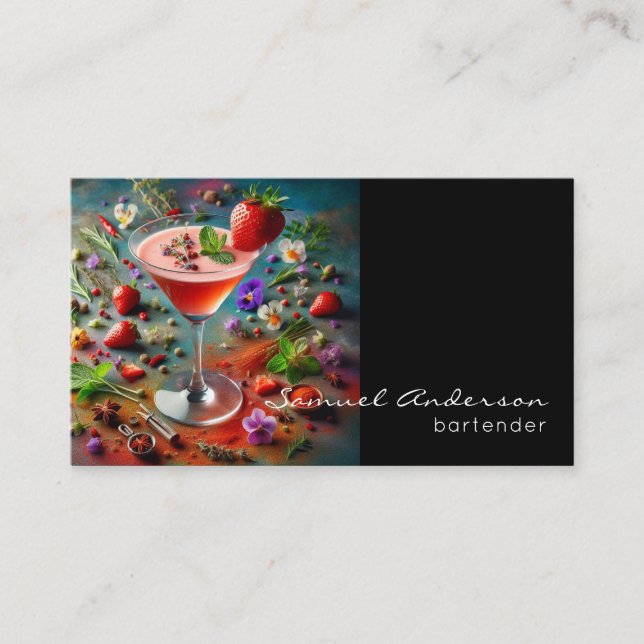 Cartes de visite pour barman (Devant)