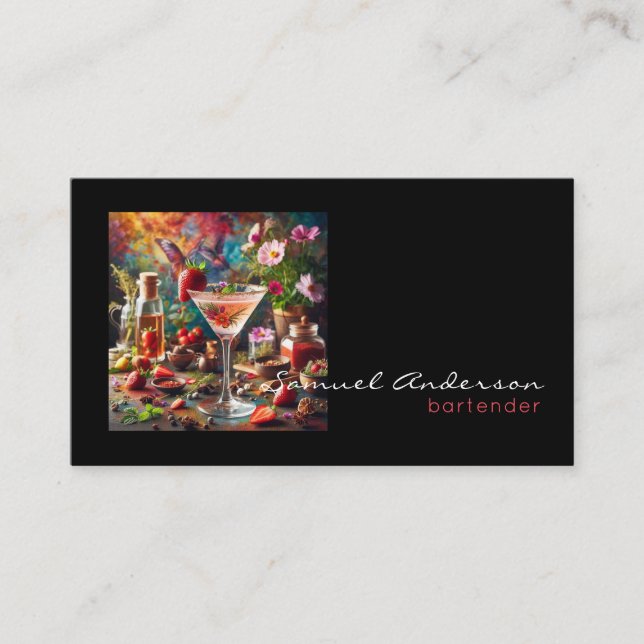 Cartes de visite pour barman (Devant)