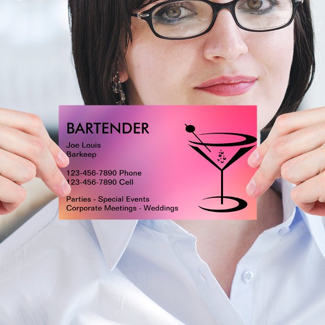Cartes de visite pour barman cool (Créateur téléchargé)