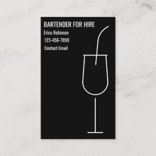 Cartes de visite pour barman cool à louer