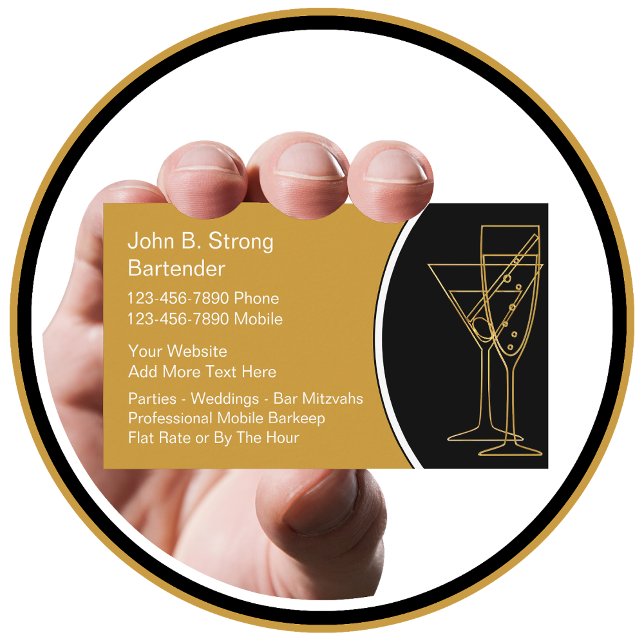 Cartes de visite pour barman élégant (Créateur téléchargé)