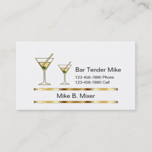 Cartes de visite pour barman élégantes