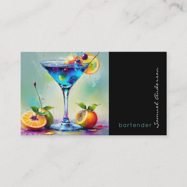 Cartes de visite pour barman mixologue (Devant)