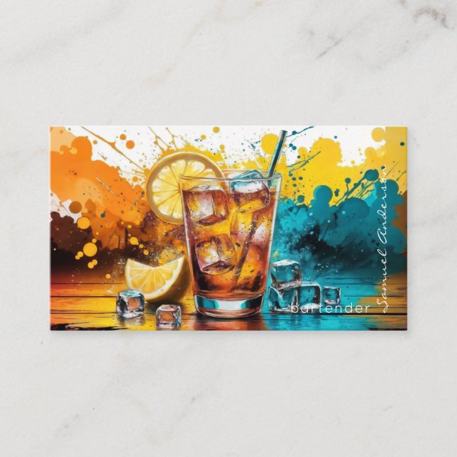Cartes de visite pour barman mixologue (Devant)