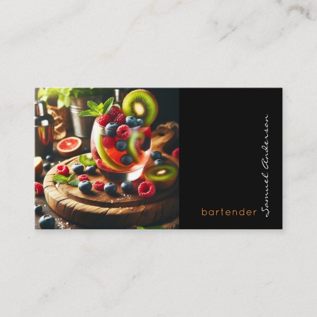 Cartes de visite pour barman mixologue (Devant)